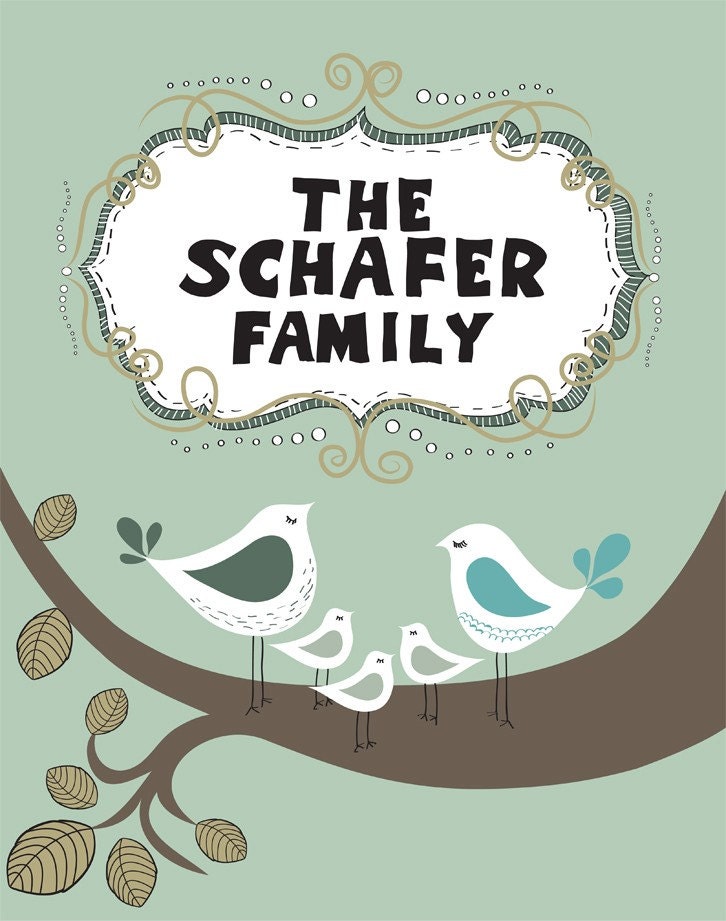 Family Name Art Giclee Print MY FAMILY, Custom Family Tree Personalized Housewarming Gift, Personalized Family Name Housewarming Gift
