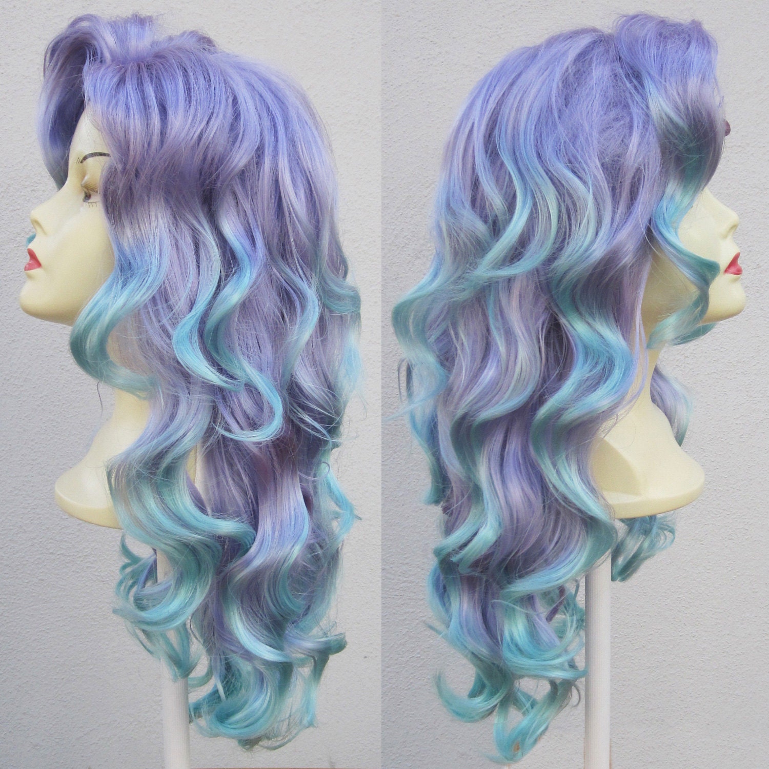 Mermaid Lagoon Purple and Aqua Adult Costume Wig From Under The Sea a True Enchantment Original