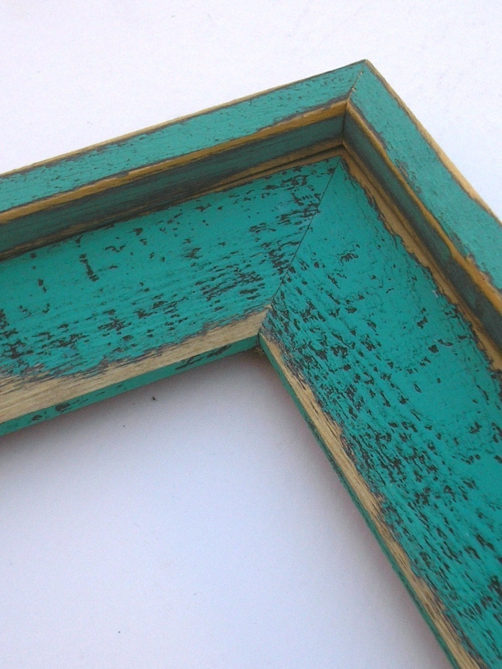 8x10 OR 8x8 OR 8.5x11 photo picture frame Colored Barnwood Style Teal with outside cap Rustic Western 3 inches wide wood