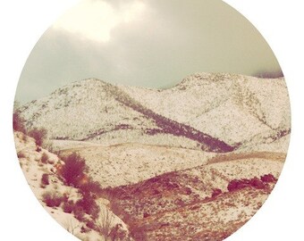 Arizona landscape, wild west, native american, desert, snow white, sky blue, nature, abstract, fine art photograph 5"x5"