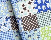 Pretty Patchwork in Blue/Brown  Combo  -  EK-QS31602C