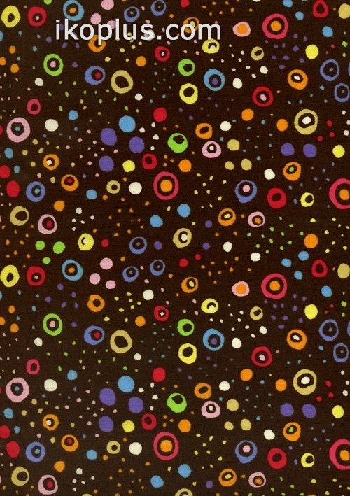 Full-Color Abnormal Circles and Dots in Coffee Brown -Cotton- Fat Quarter- EK-QS26307C