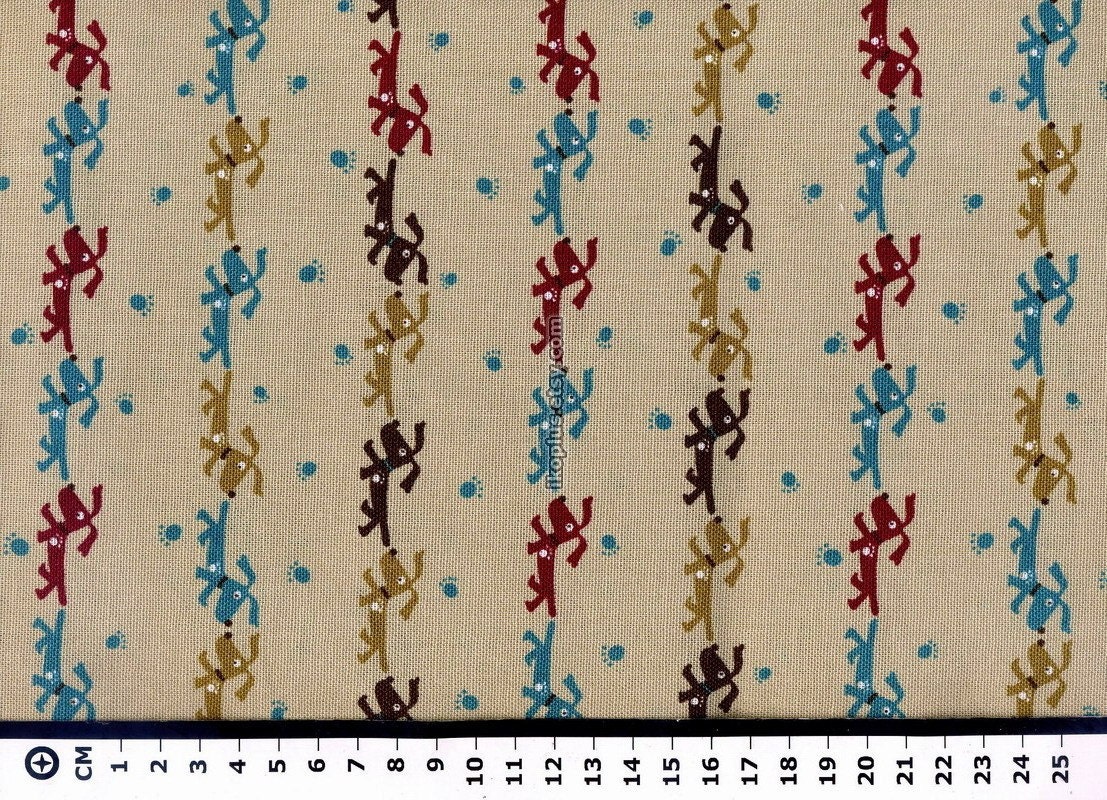 Lovely Dogs with Paw Prints in Tan - EK-QS31504B