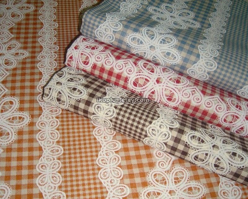 Check with Pretty Lace Print in Orange - EK-QS31610A