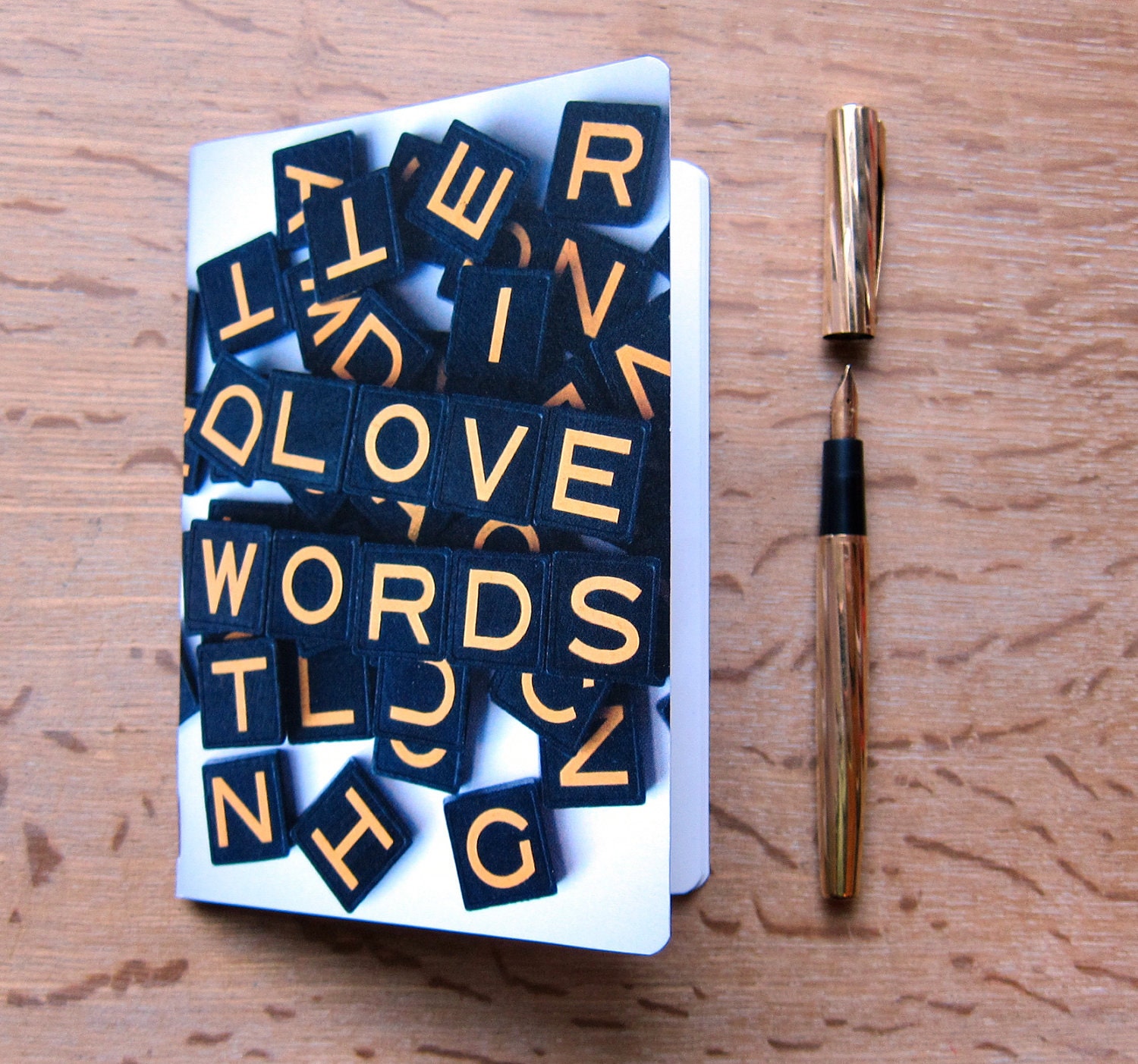 Love words notebook vintage letters typography photograph A6 plain paper journal sketchbook Typescale stationery