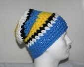 Super thick striped slouch hat inspired by the hats the Swedish olympic team wore opening night  In Vancouver 2010