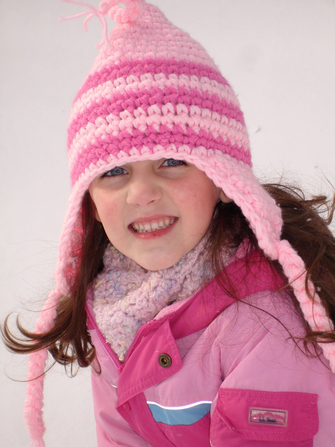 Child size pink striped Edith hat. Cute and warm - Halloween costume