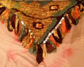 Moth Wing woven hip scarf, belly dancing, faerie cosplay (size extra large)