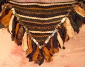 Forest Green woven hip scarf, belly dance, faerie cosplay (size medium)