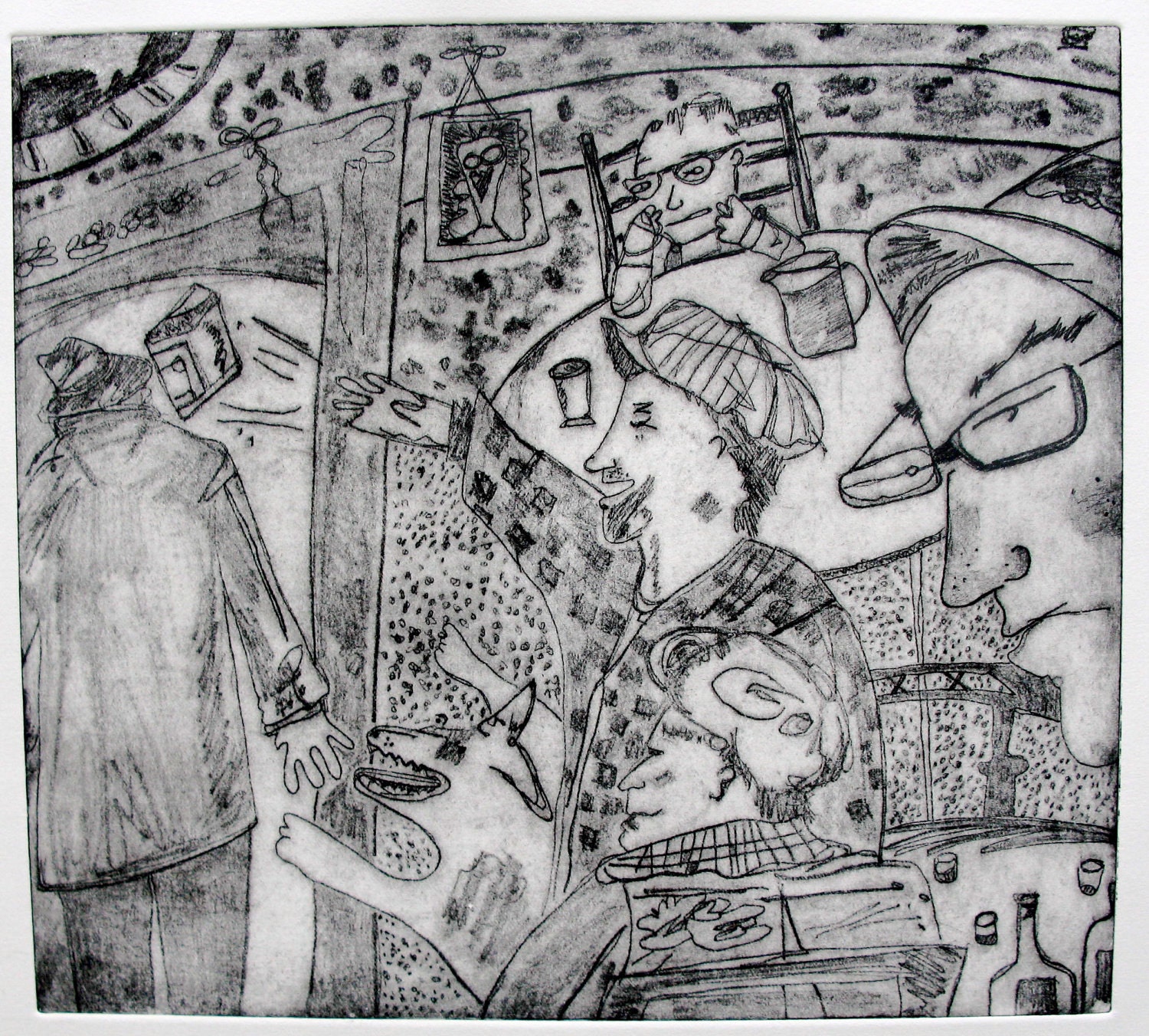Printmaking Etching The Crackerbox James Joyce's "Ulysses"