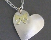 Sterling Silver Heart Necklace with Bow