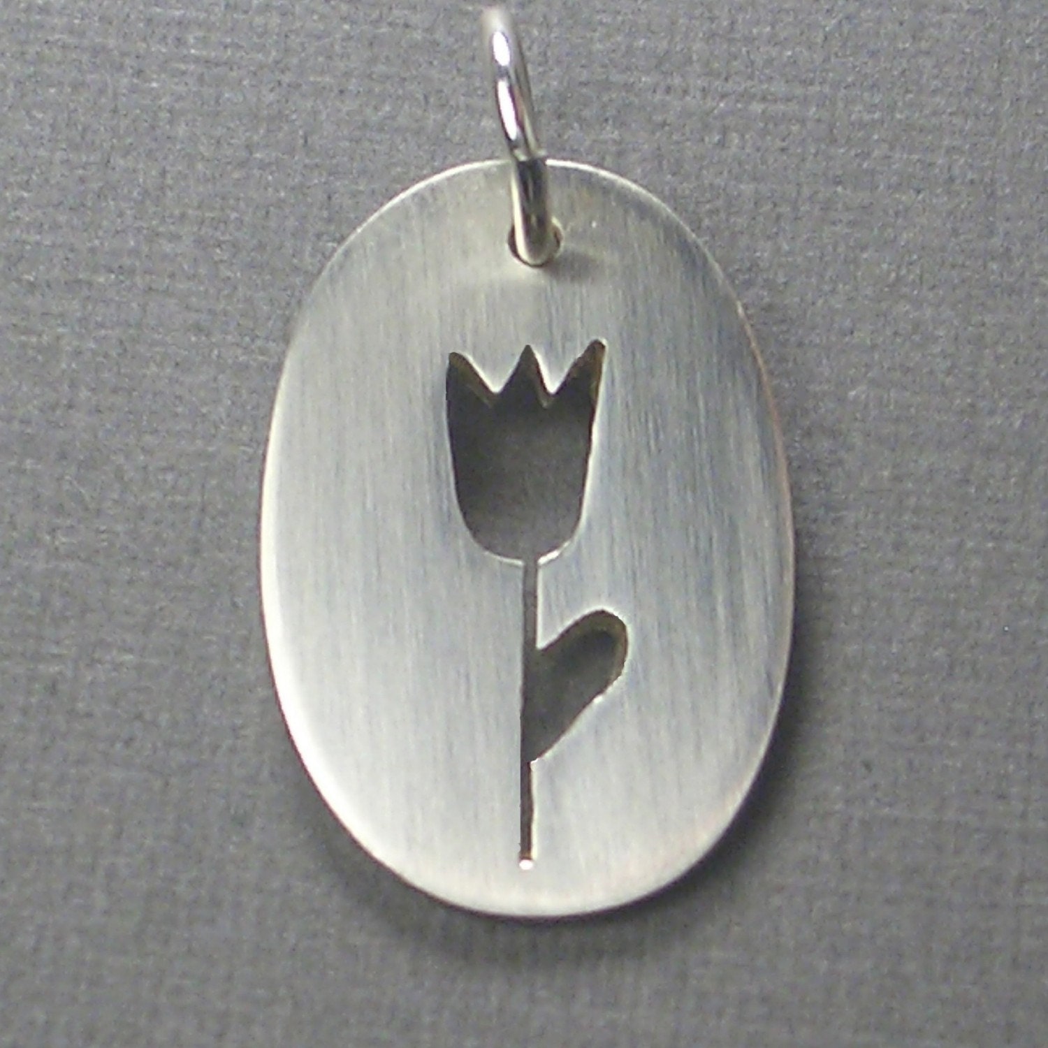 Tiny Tulip Necklace Sterling Silver