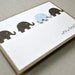 Welcome baby boy card - blue and grey elephant design.  Blue and grey.
