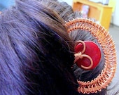 Made to Order Metal Hair Fork - Isis Copper and Red Howlite