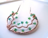 Made to Order Metal Hair Fork - Copper and Green Branches, hair pin, hair stick