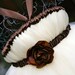 Elegant Ivory Tutu Dress with Brown Accents