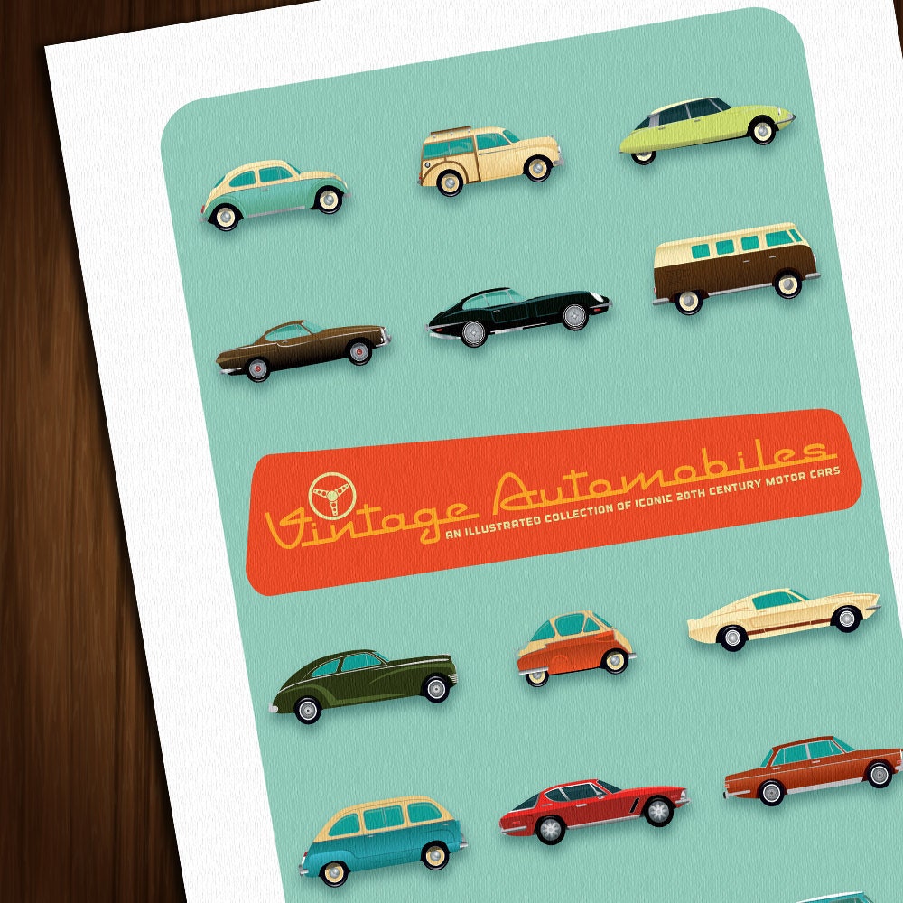 Vintage Automobiles Art Print