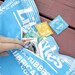 Hand silkscreened giant condom pillow with giant fabric condom