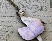 Ballerina Necklace Purple Brass 30% OFF SALE