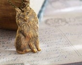 Cat Necklace Brass 30% OFF SALE