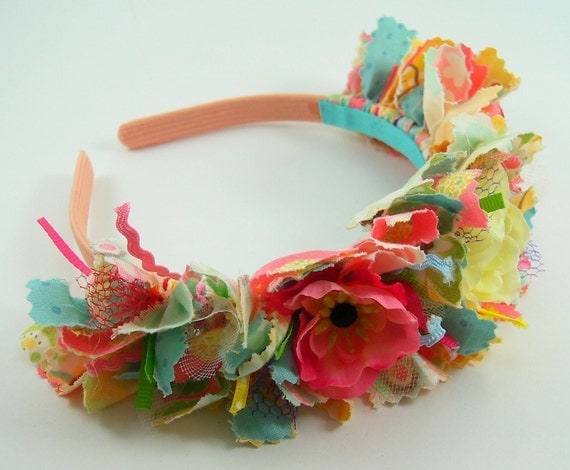 Scrappy Raggy Fabric Headband PDF Tutorial Shabby Sweet