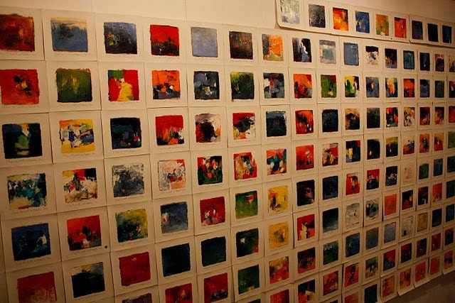 Set of six 9x9 paintings with 8 x 10 inch mats - Your choice