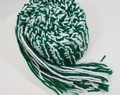 Hand Knit Scarf College Marshall University UND Eastern Michigan Bemidji State Inspired  - Green and White