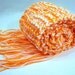 Hand Knit Scarf University of Tennessee Volunteers Vols Inspired  - Orange and White
