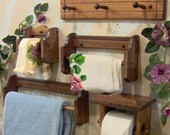 Red Mahagony toilet paper. wash cloth 6" towel 18 and 24" and robe peg