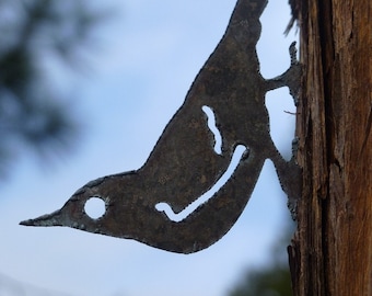 NUTHATCH Lifesize Metal Tree Garden Art Bird CNC Made in Oregon USA