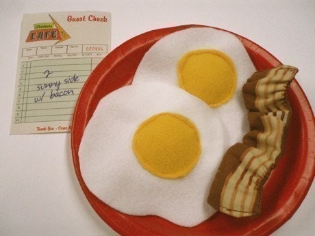 Whiskers Cafe 2 Fried Egg with Bacon - Cat Nip Toys