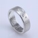 Scattered Diamonds Custom Fingerprint Wedding/Commitment Band in Sterling Silver with Single Fingertip Whorl Print on the Interior