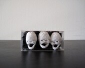 Three Crocheted Skulls - boxed set
