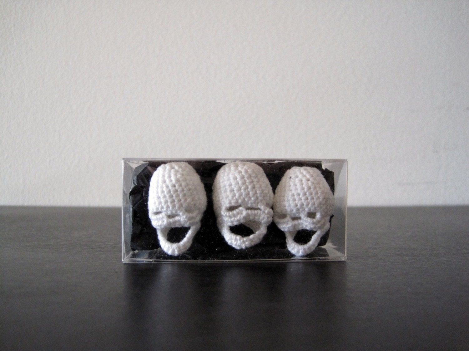 Three Crocheted Skulls - boxed set