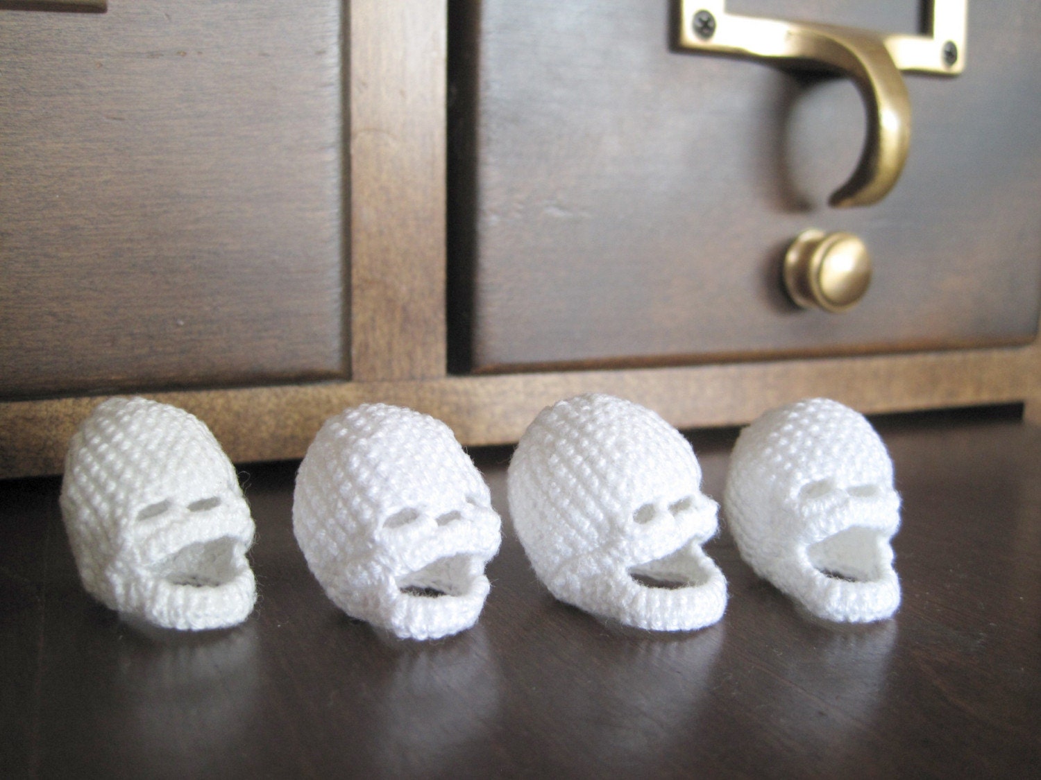 Tiny Crocheted Skulls - Set of 4