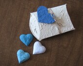Pillow Box Wedding Favor With Plantable Gift Tag and Heart Seed Bombs