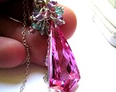 Pink Topaz Gemstone Necklace With Amethyst, Apatite Glamorous Luxuary