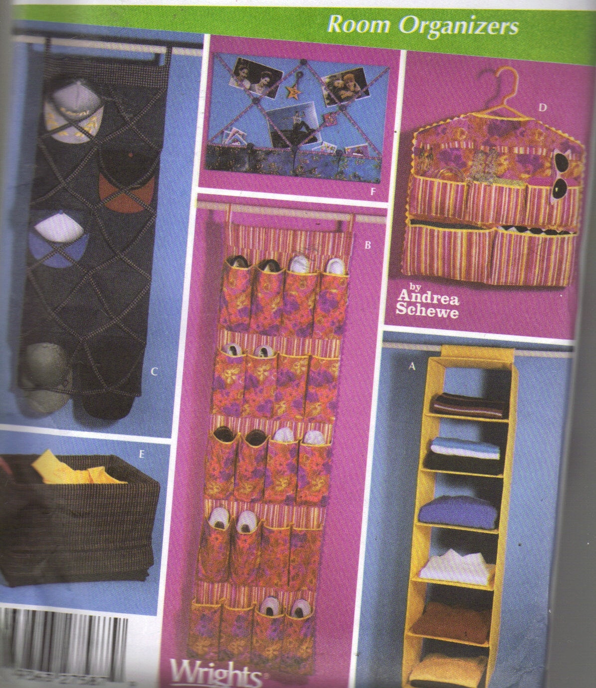 Room Organizers Pattern,  Shoe holder, Cap Holder, Hanging Pockets, Laundry bag, plus