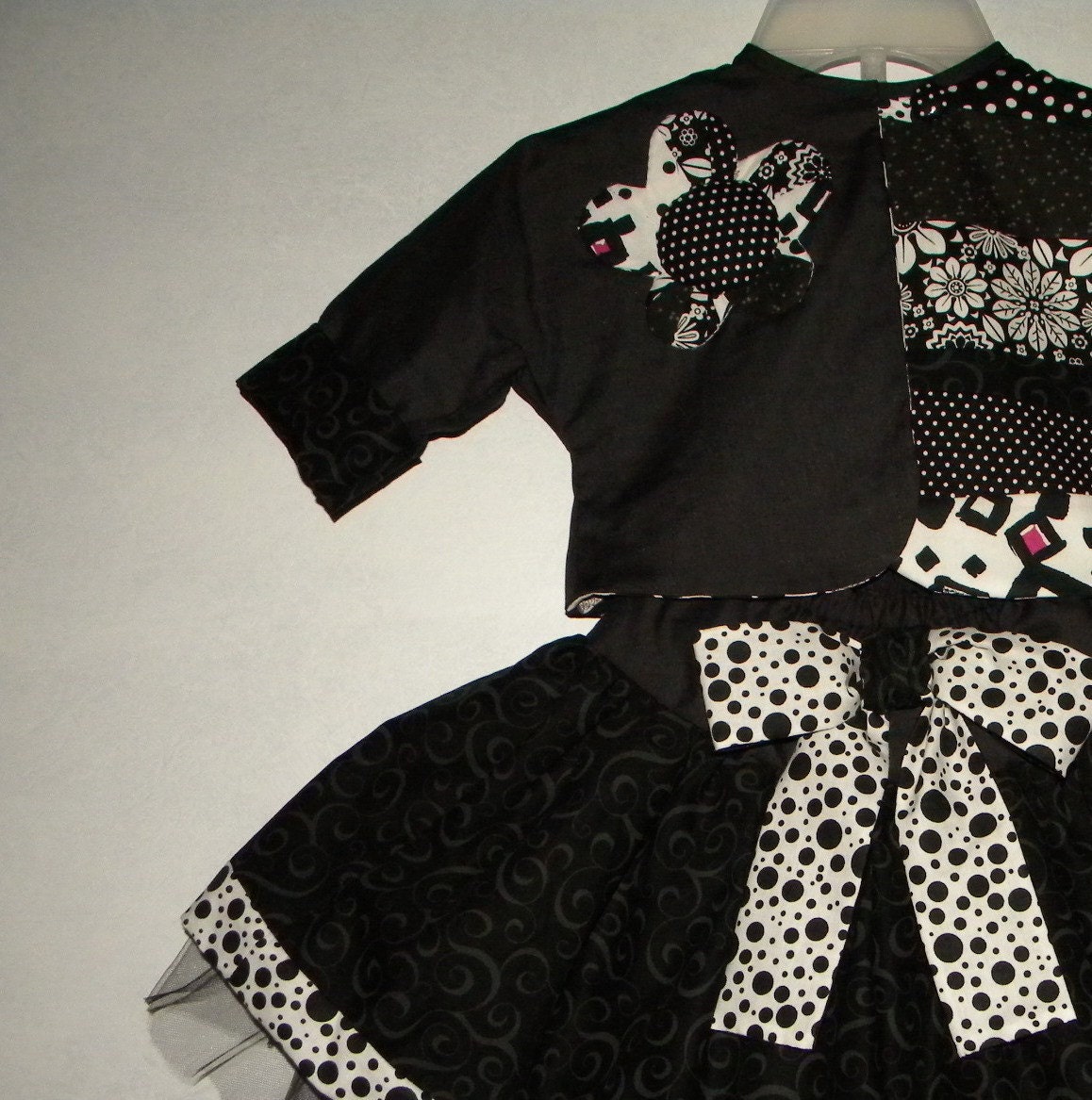 Toddler Girls Special Occasion -Belle of the Ball- Poofy Skirt with Quilted Bolaro Jacket, Black and White, size T2-3