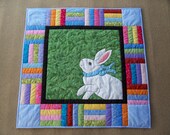 Custom Applique Art Quilt -New Blue Ribbon- Hand quilted, Hand Applique