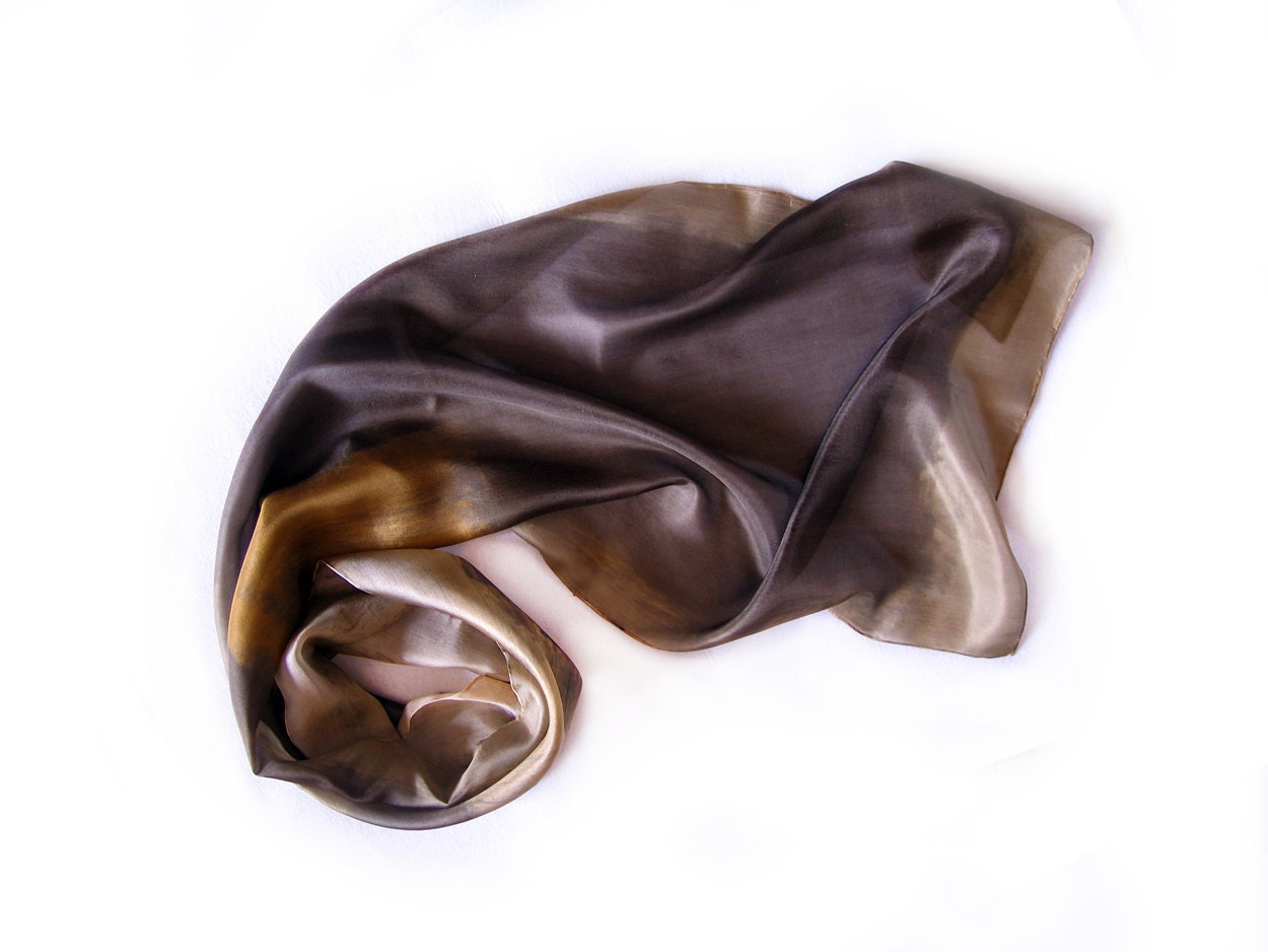 Hand painted silk scarf-Wearable art-PASTEL COLLECTION-Abstract composition-Autumn silk scarf by Dimo-OOAK