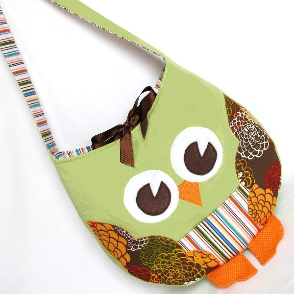 Funky Little Owl Bag, immediate download of pdf sewing pattern, free shipping