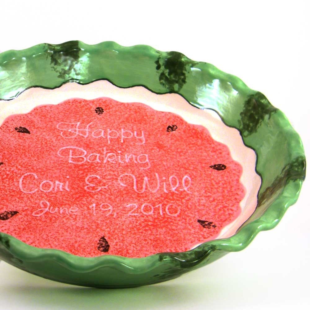 Personalized Pie Plate - Watermelon - Deep Dish