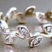 Reserved listing for Jesse.  Engagement ring.  14k white gold leaf ring with diamonds. Leaf engagement ring. Leaf wedding band.