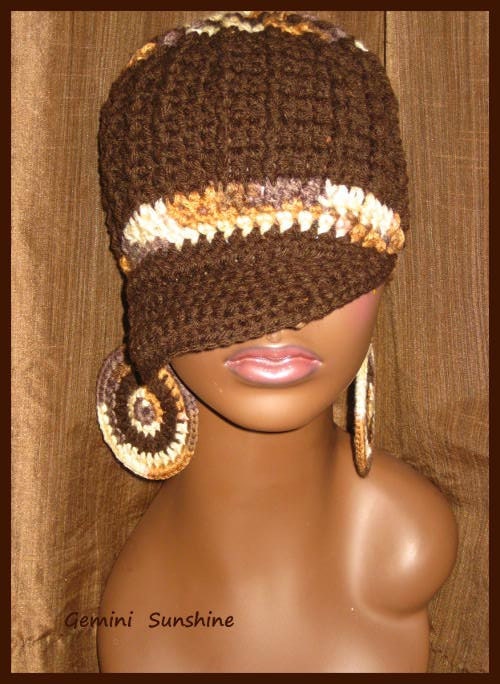 Kool Jazzy Sol Crochet Cap and Earrings