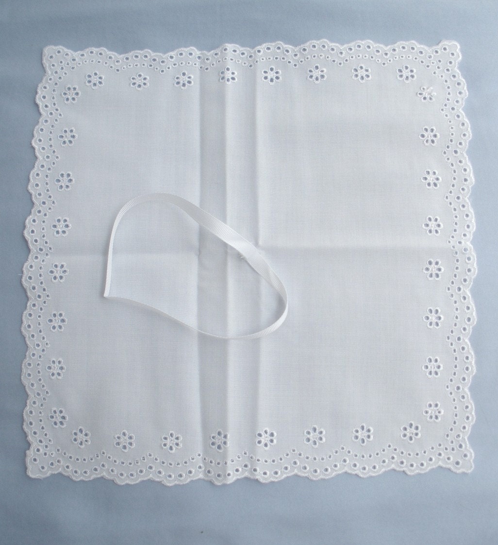 White Eyelet Wristlet Handkerchief