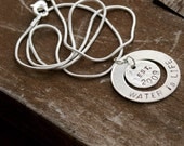 Water is Life Est. 2009 Hand Stamped Necklace