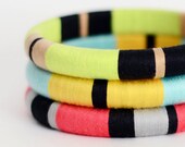 Colorblock Layered Bangles with Stripes Mix & Match Any 3 - no. 500