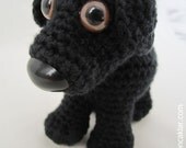 Crocheted Black Cotton Dog