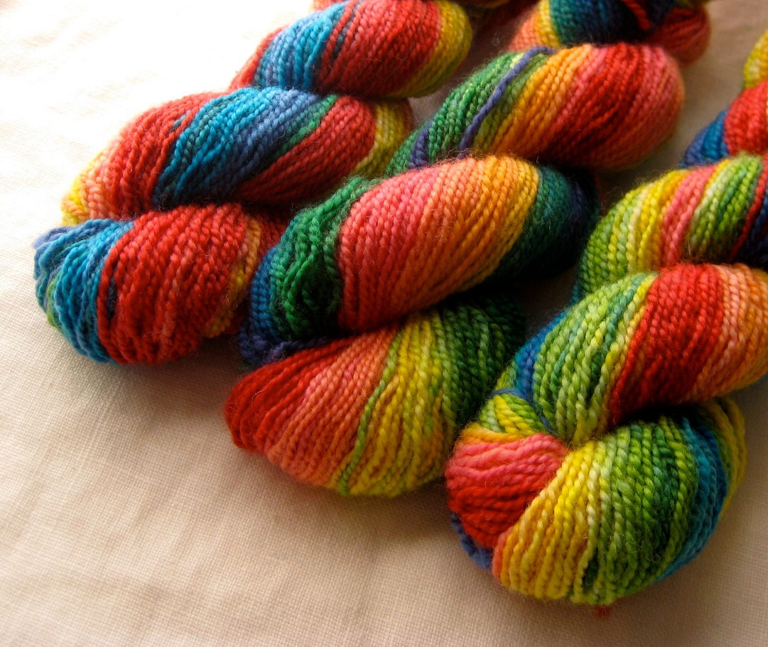 Rainbow Sock Yarn: Pot O' Gold on Shiva Sock, Full Skein